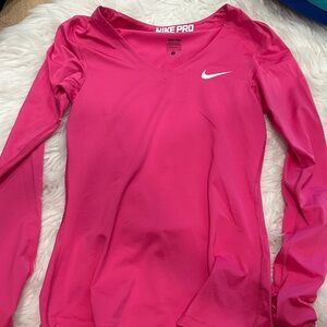 Nike Women's Vibrant Pink Long Sleeve Tee
